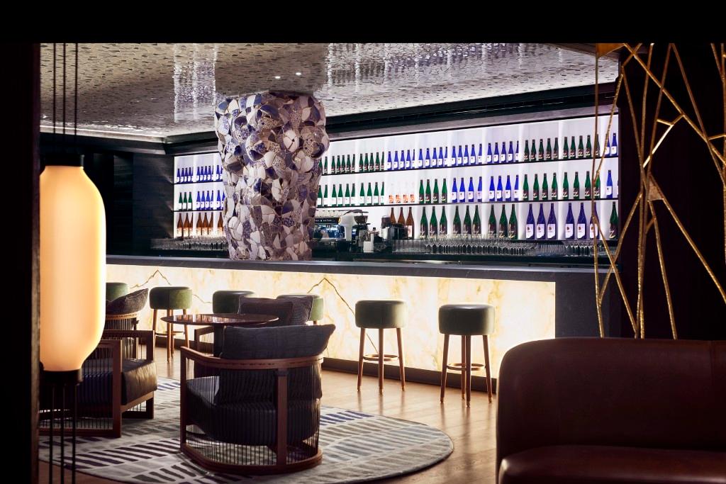 Nobu Sake Bar with sleek Japanese design and skyline views