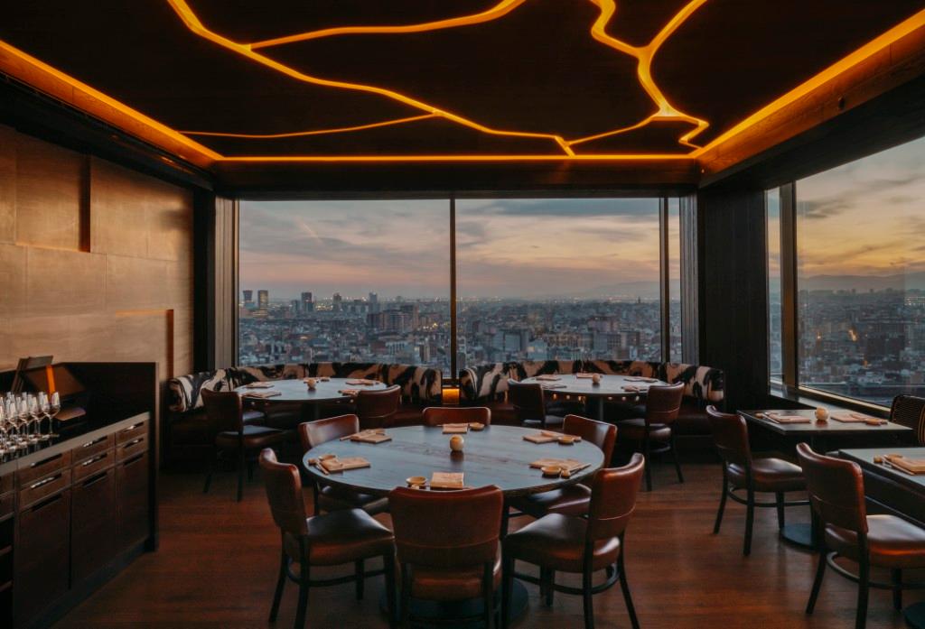Nobu Restaurant 23rd floor dining room overlooking Barcelona