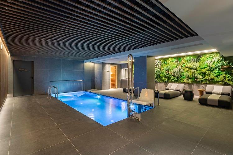 Serene subterranean spa and heated indoor relaxation pool