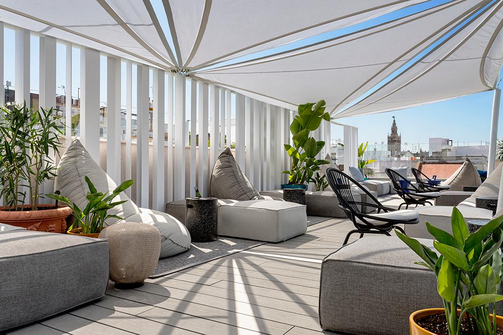 Rooftop Sky Bar and pool overlooking Seville