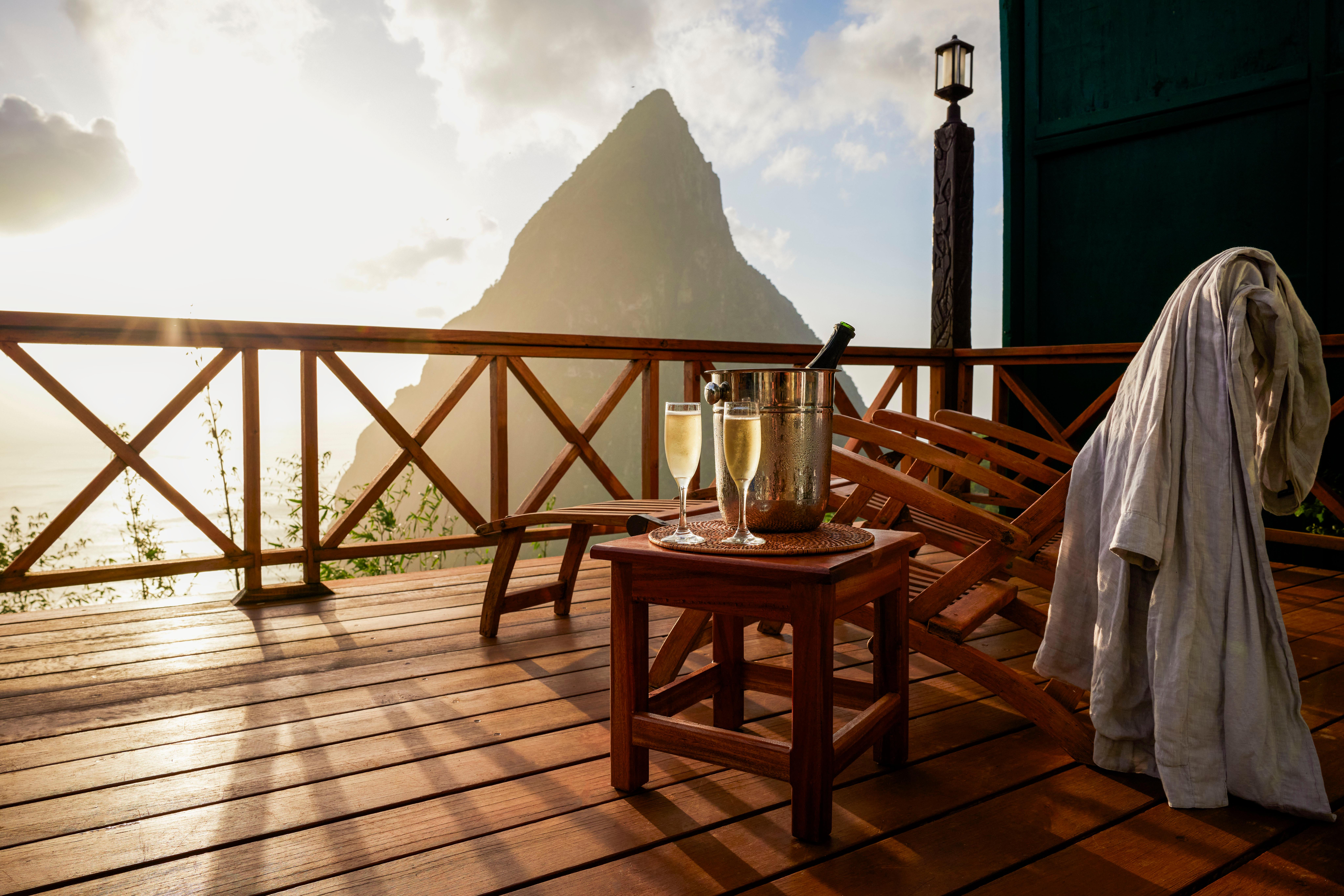 Rainbow Suite with private heated plunge pool overlooking the Caribbean Sea