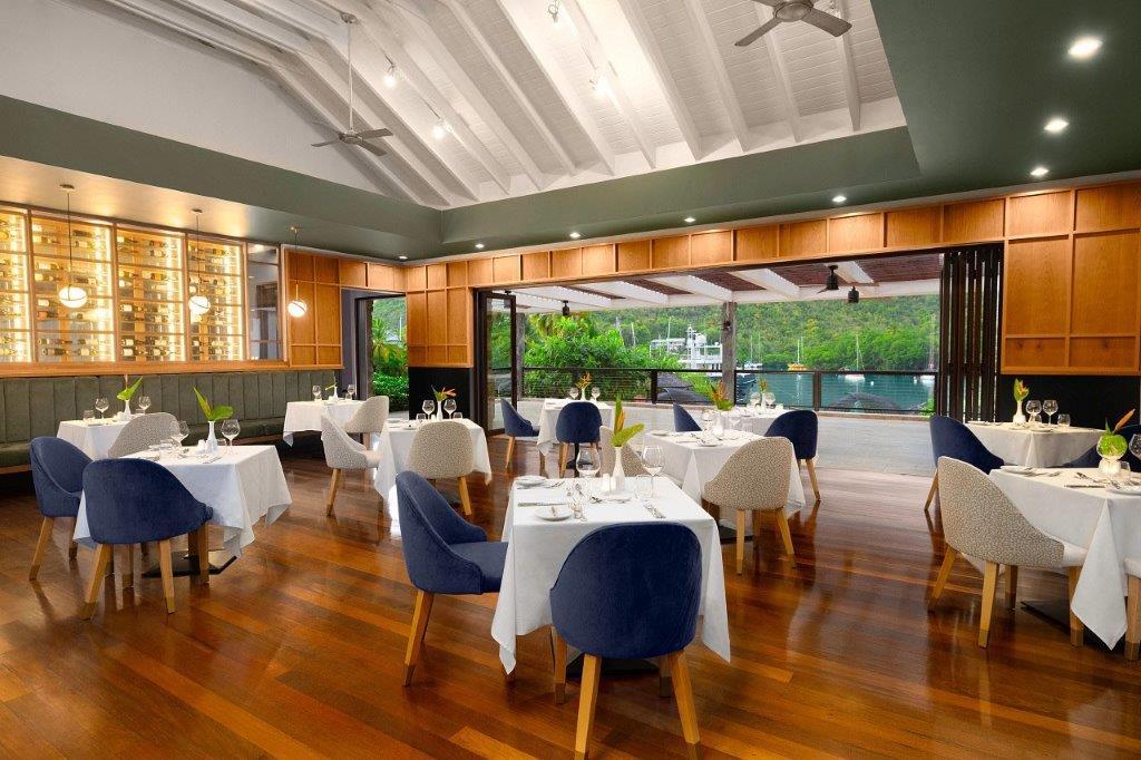 1461 Restaurant fine dining terrace overlooking Marigot Bay