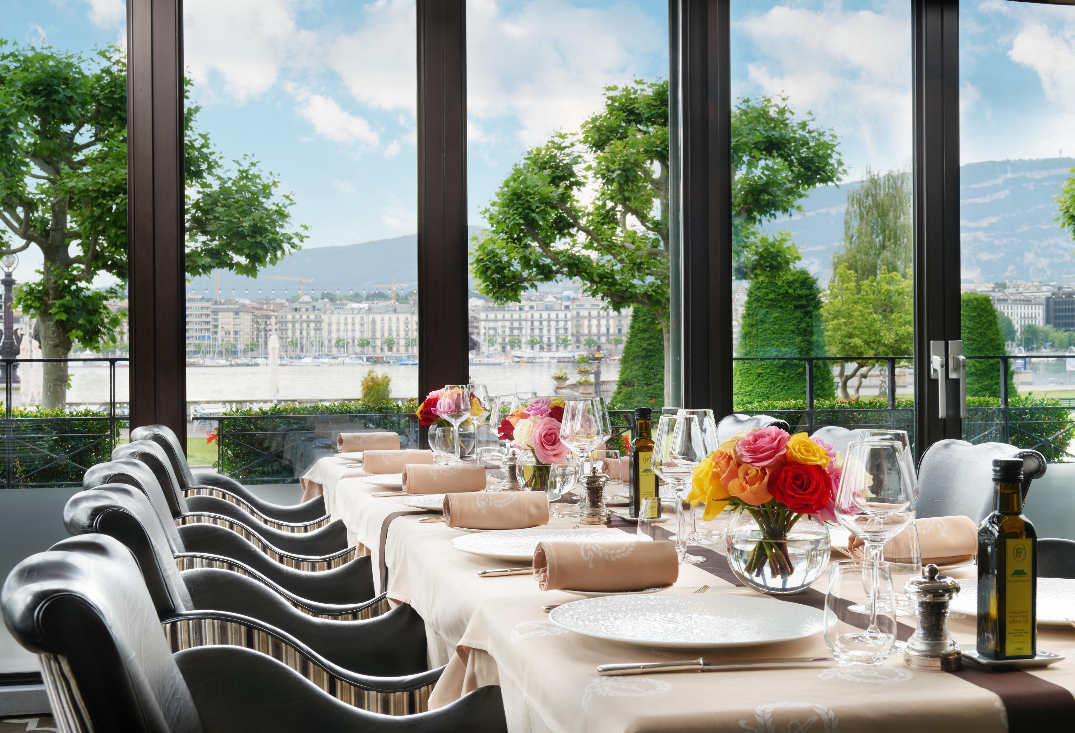 Windows Restaurant with Panoramic Lake Geneva & Mont Blanc Views