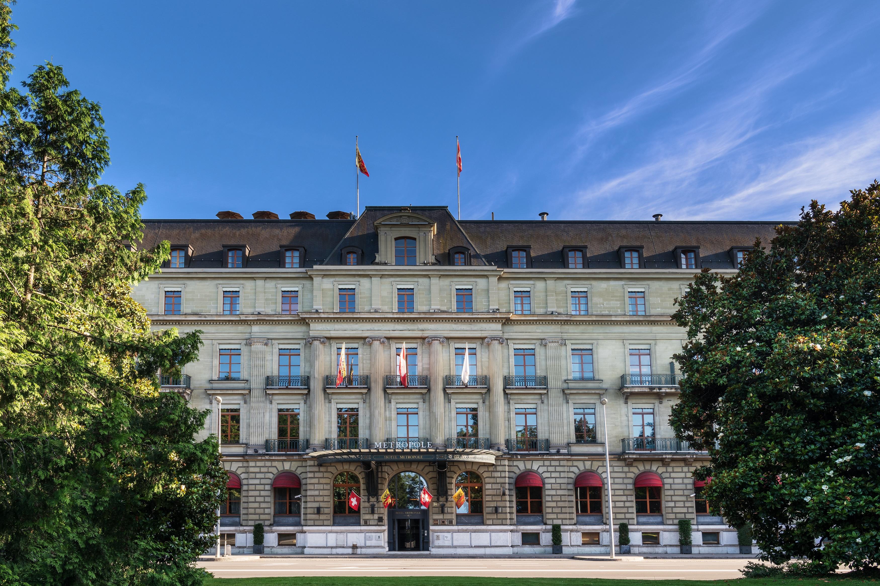 Hôtel Métropole Genève 1854 Historic Grand Palace Façade facing Lake Geneva