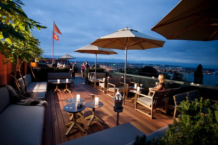 Helvétie Hospitality Lounge Bar Evening Ambiance