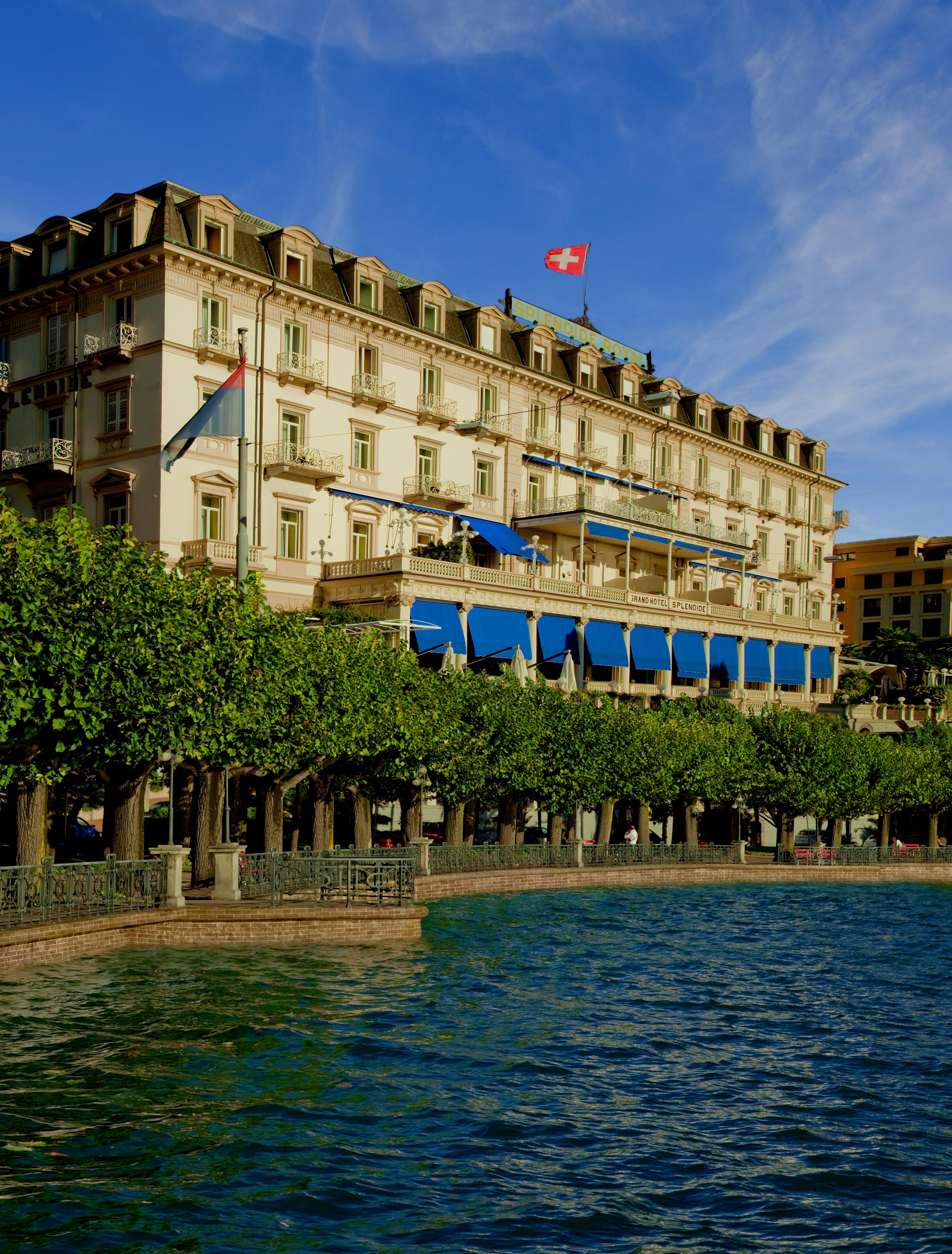 Hotel Splendide Royal Lugano Belle Époque Palace Exterior on Lake Lugano
