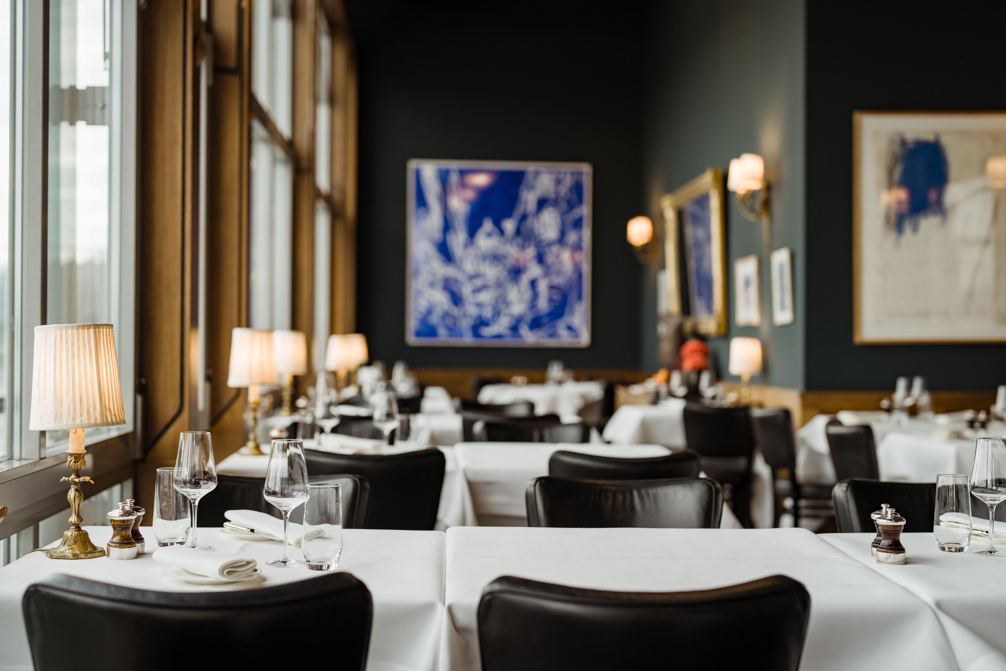 Brasserie Les Trois Rois Elegant Dining Room with River Vistas
