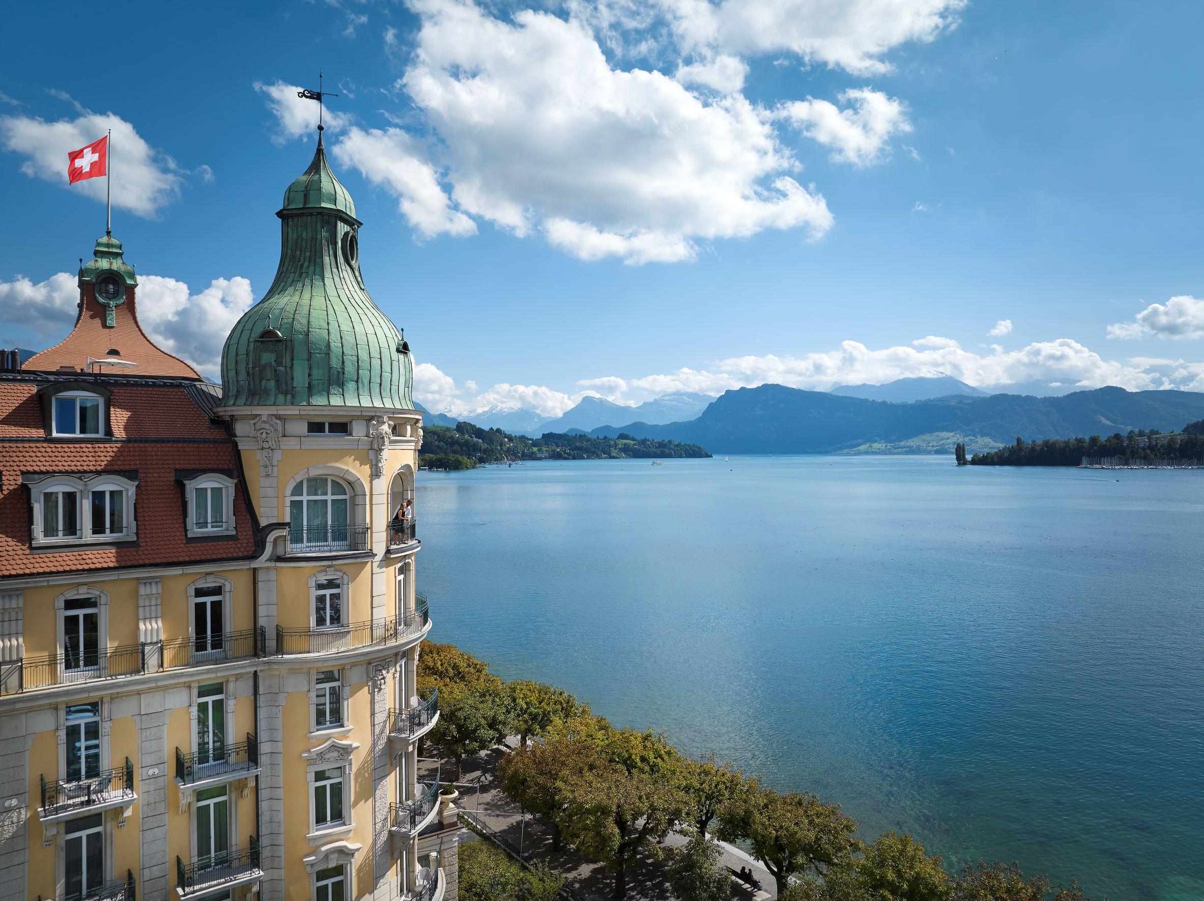 Mandarin Oriental Palace Luzern 1906 Belle Époque Façade on Lake Lucerne