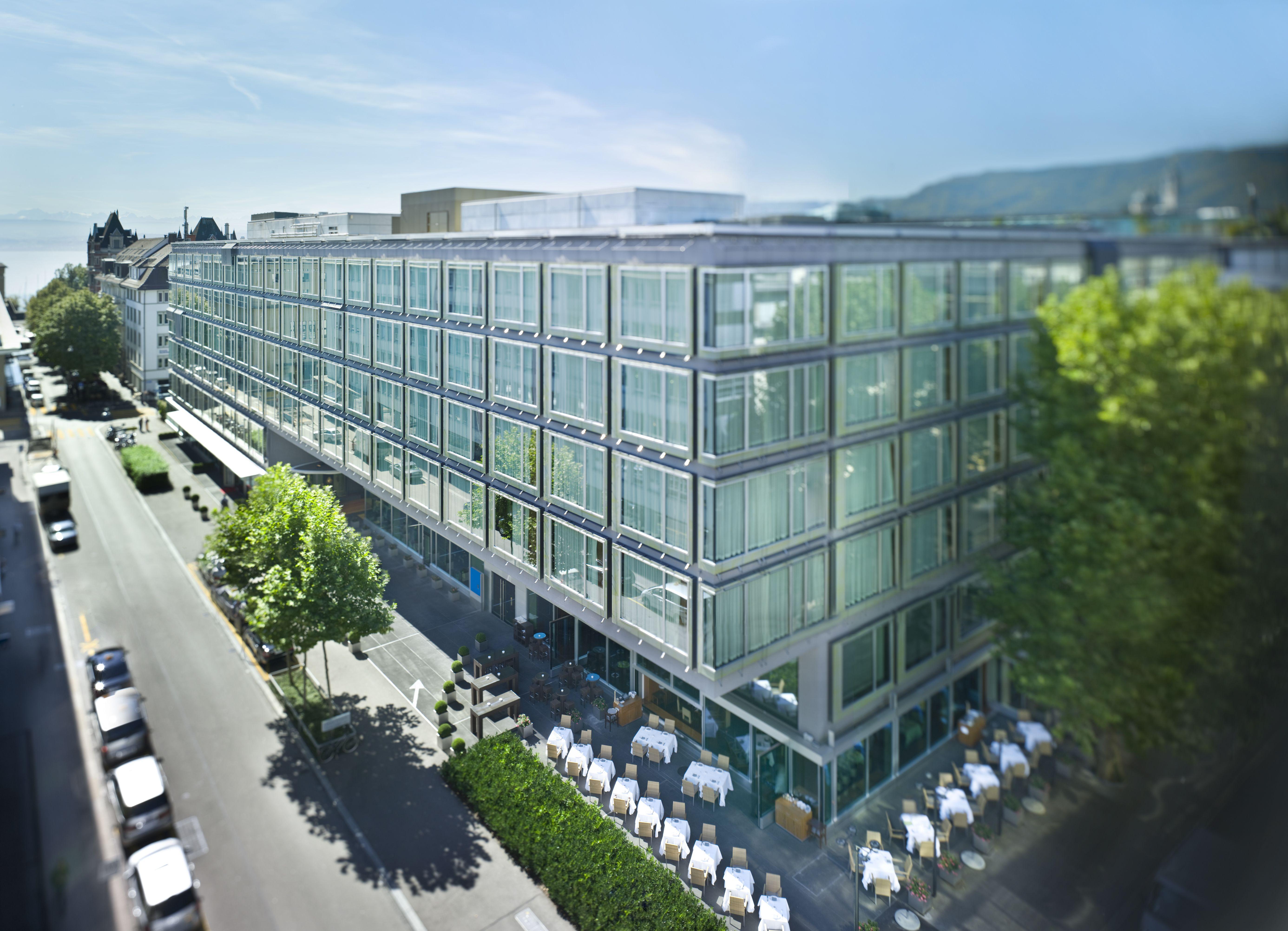 Park Hyatt Zurich Sleek Contemporary Glass Façade in Zurich Financial District