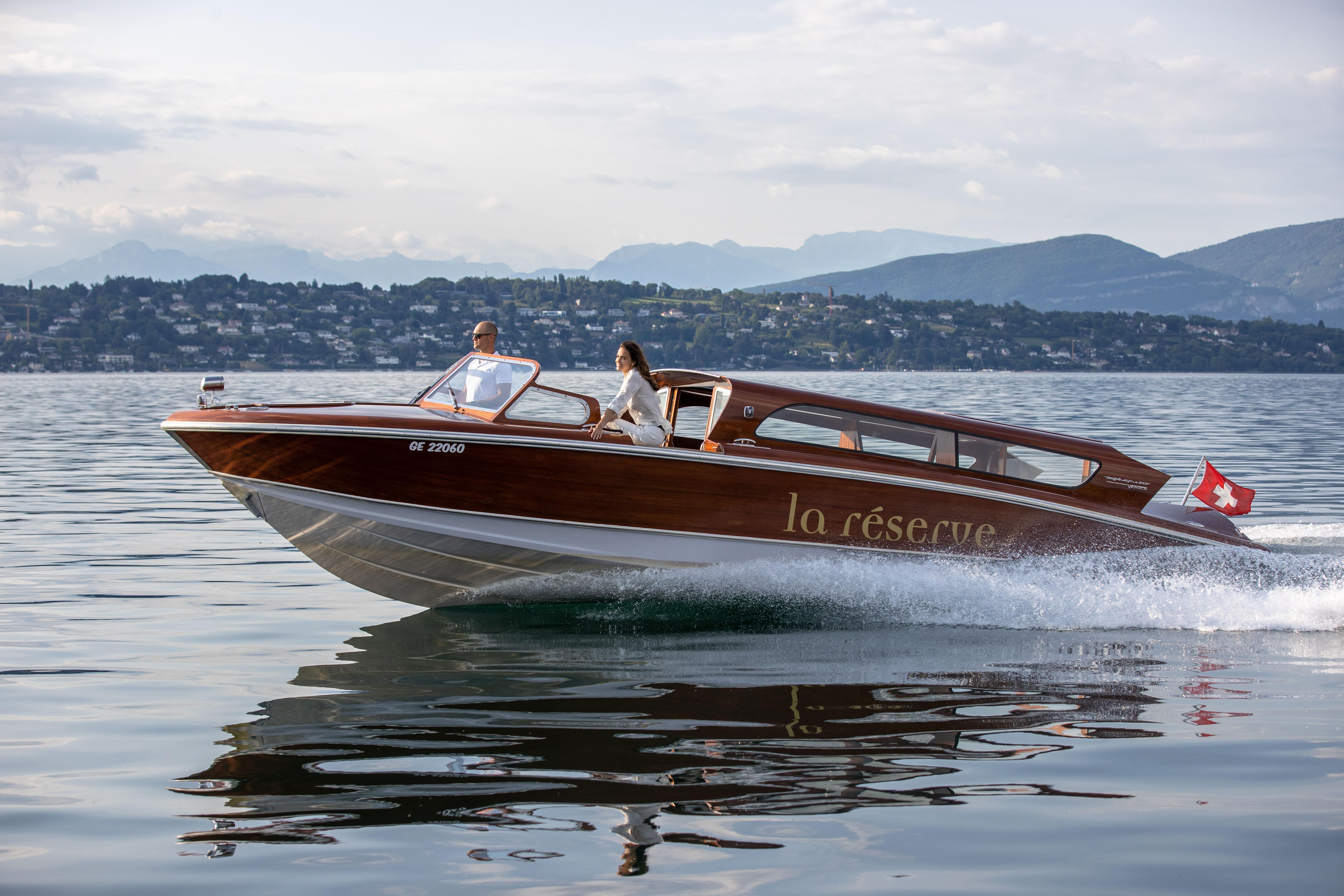 Private Venetian Motoscafo Water Taxi on Lake Geneva
