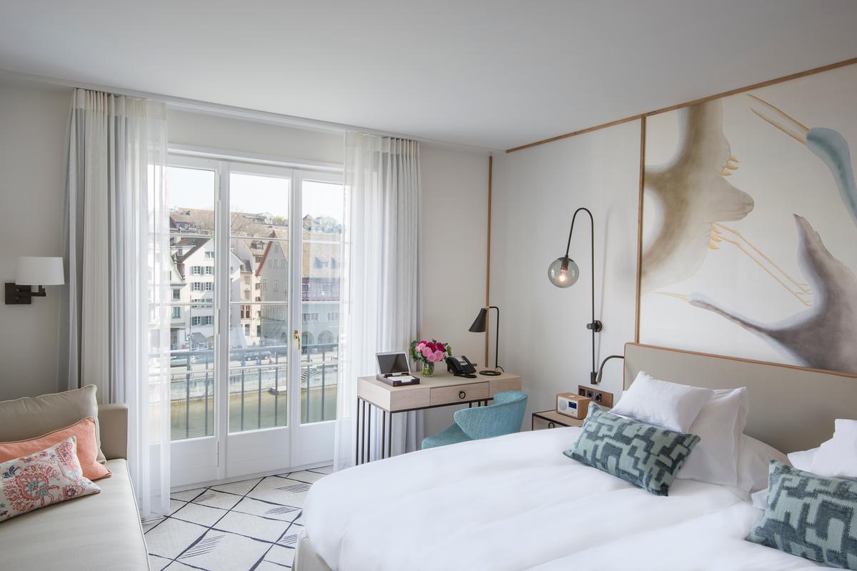 Contemporary Deluxe Room with Direct Views of the Limmat River and Grossmünster