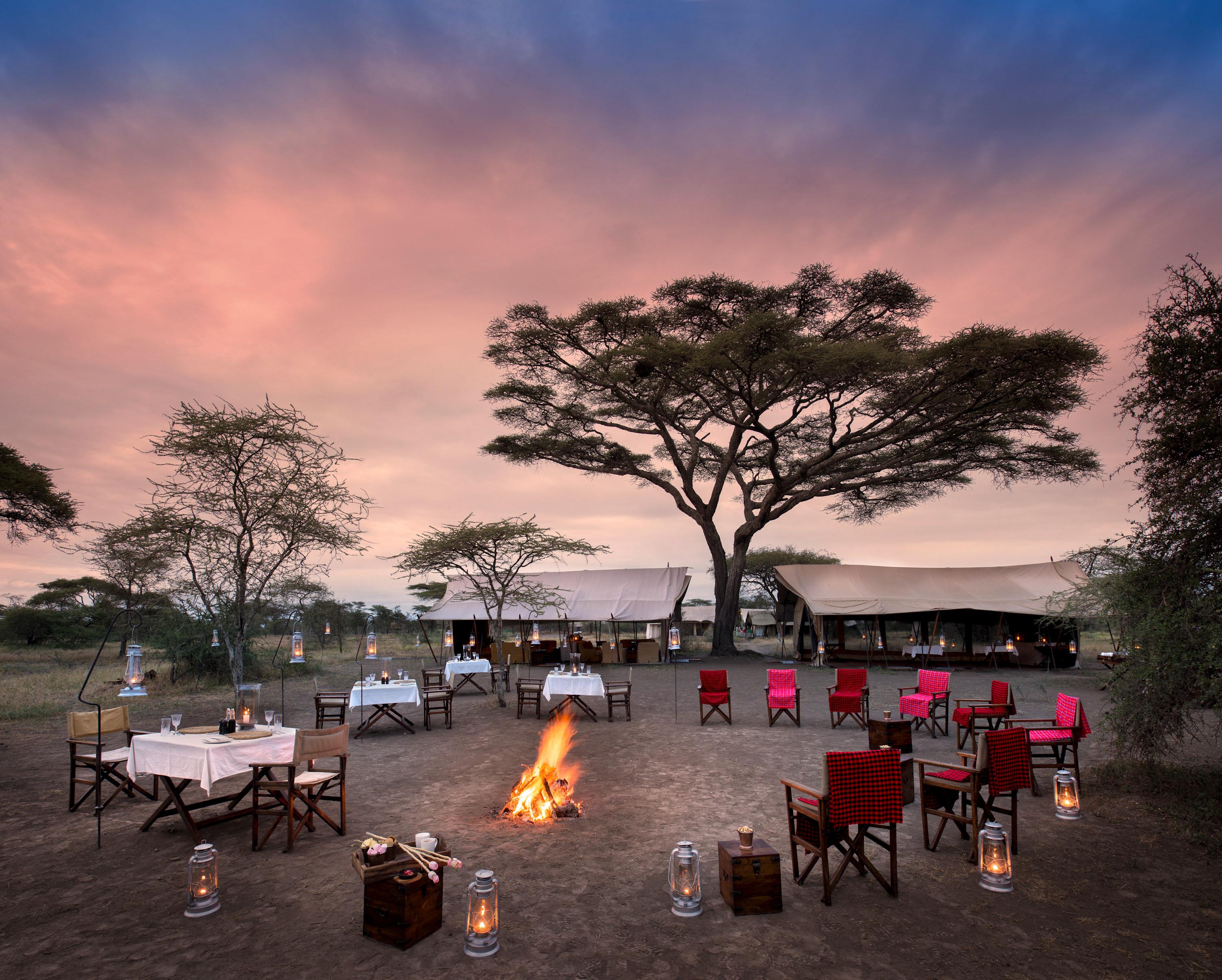 Campfire Boma Fireside Gathering at Sunset