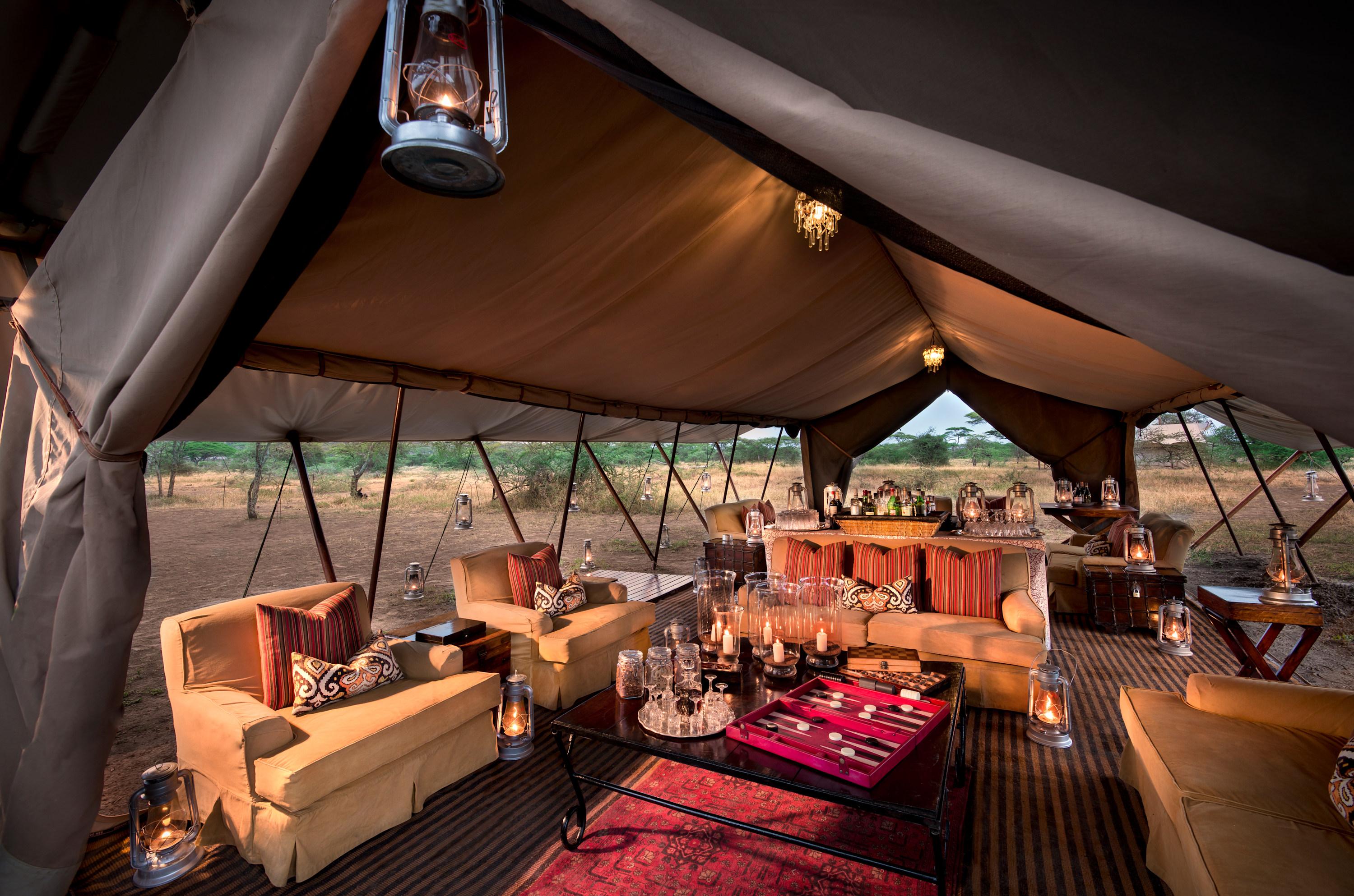 Luxury Guest Lounge Tent with Handcrafted Furnishings