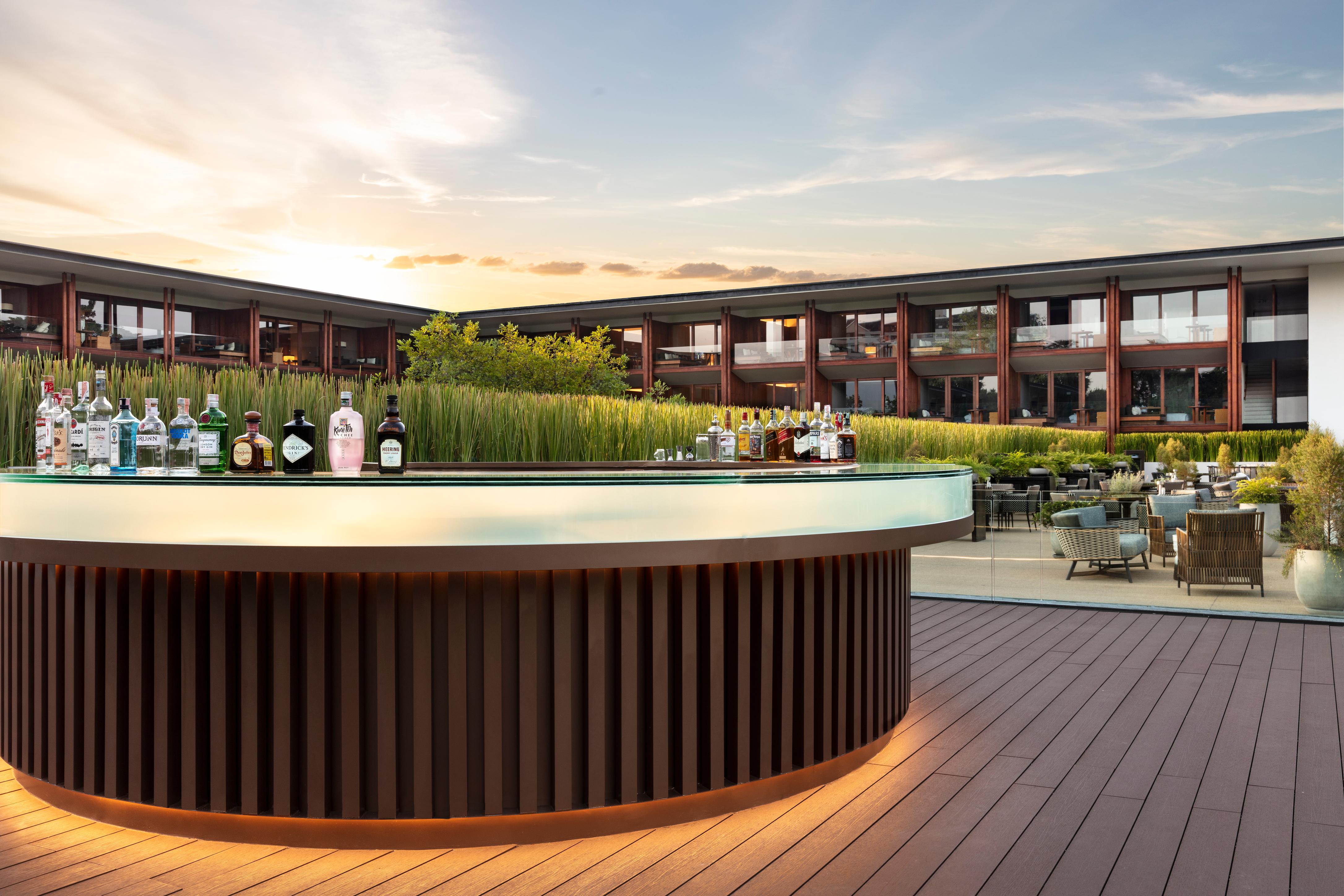 Bubbles rooftop champagne lounge overlooking the Mae Ping River