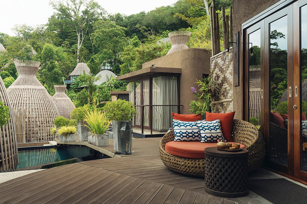 Mala Spa holistic treatment pavilions nestled amongst bamboo groves