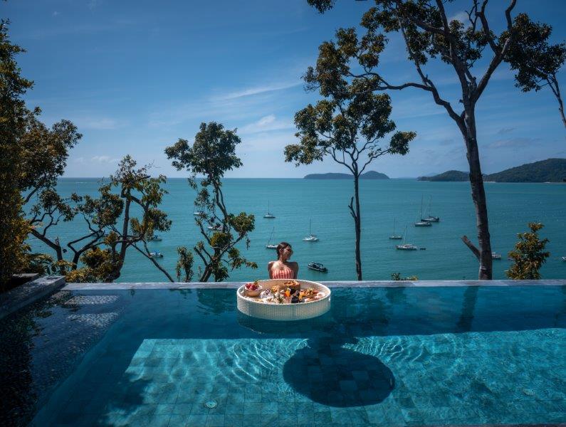 One-Bedroom Sea View Villa with private infinity pool and sun deck overlooking the bay