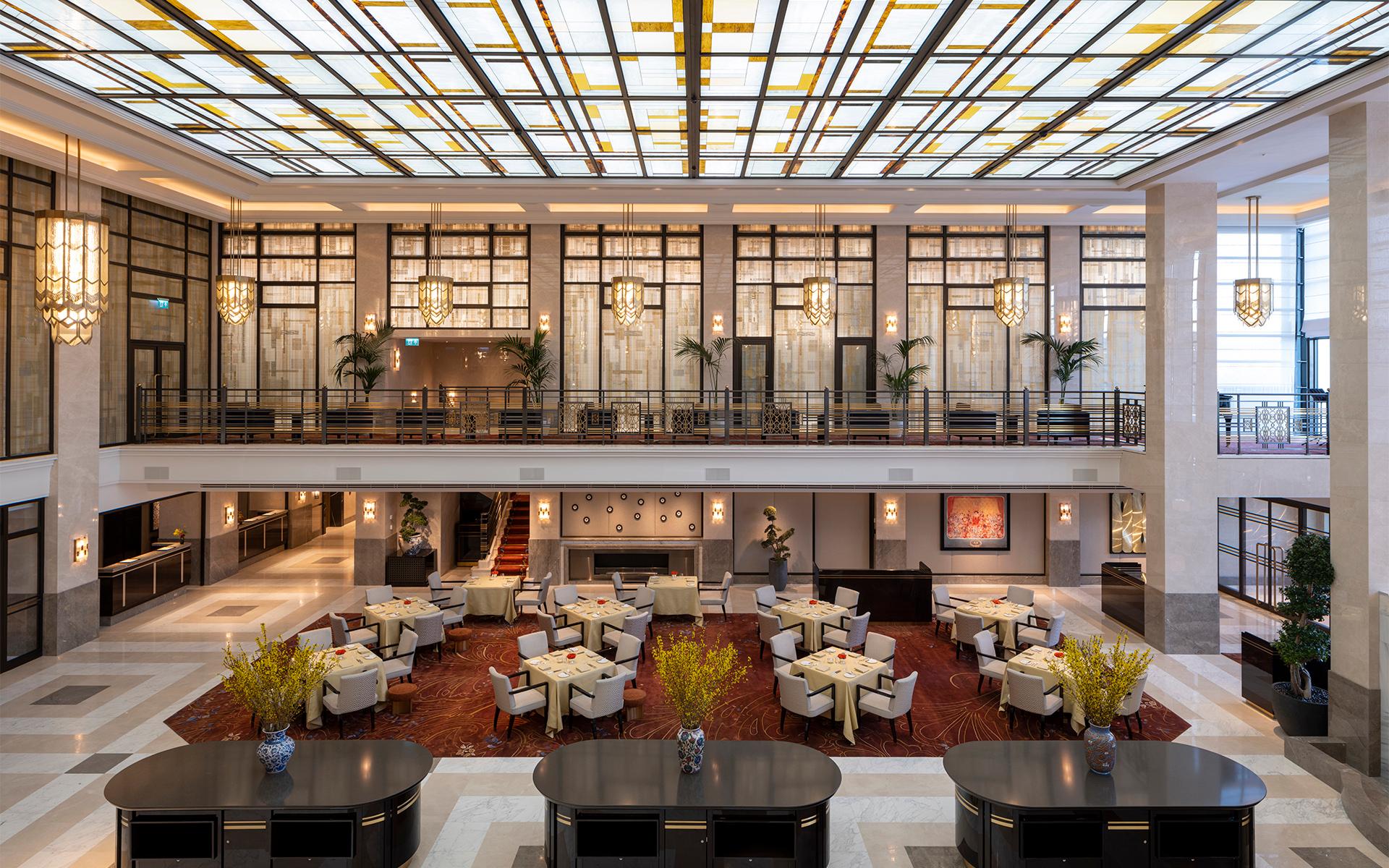 Double-height grand Lobby at The Peninsula Istanbul
