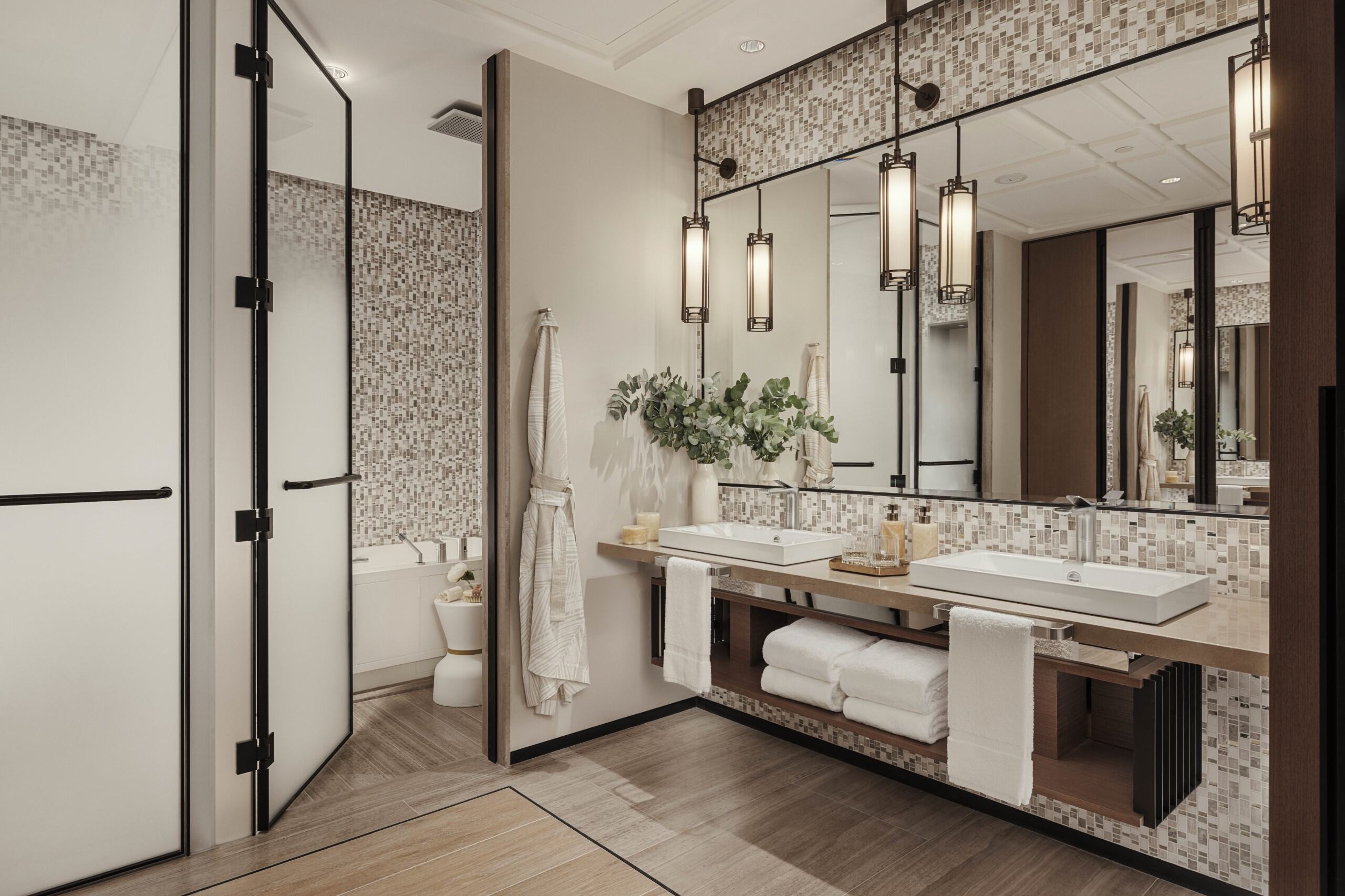 Marble Spa Bathroom with Soaking Tub
