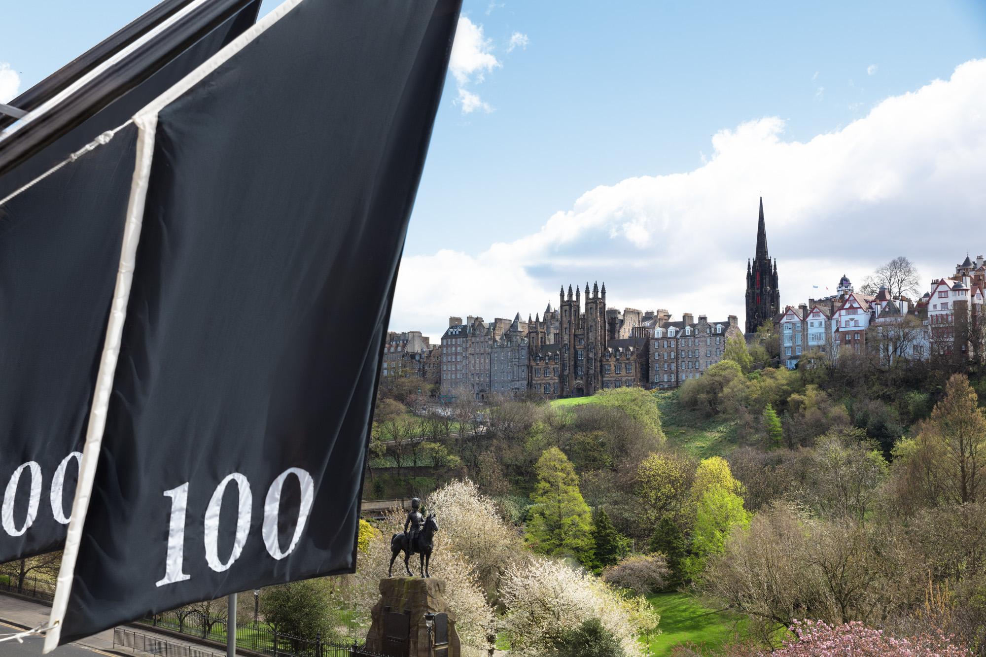 100 Princes Street Edinburgh historic boutique hotel facade opposite Edinburgh Castle