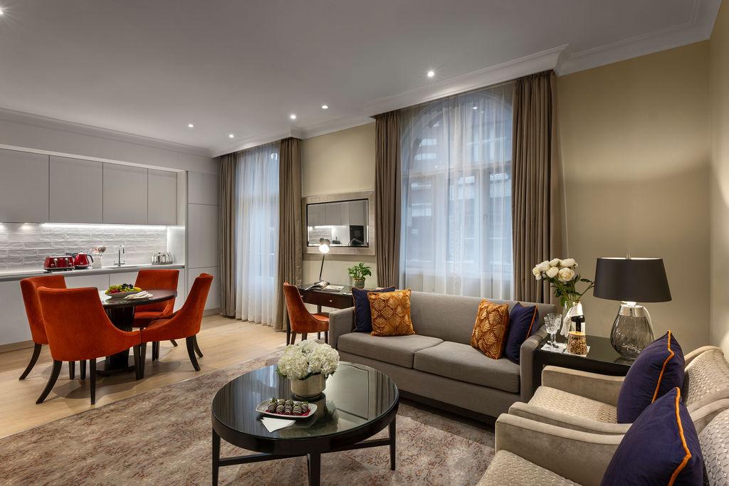 Falconers Two-Bedroom Suite Living Room and Kitchen