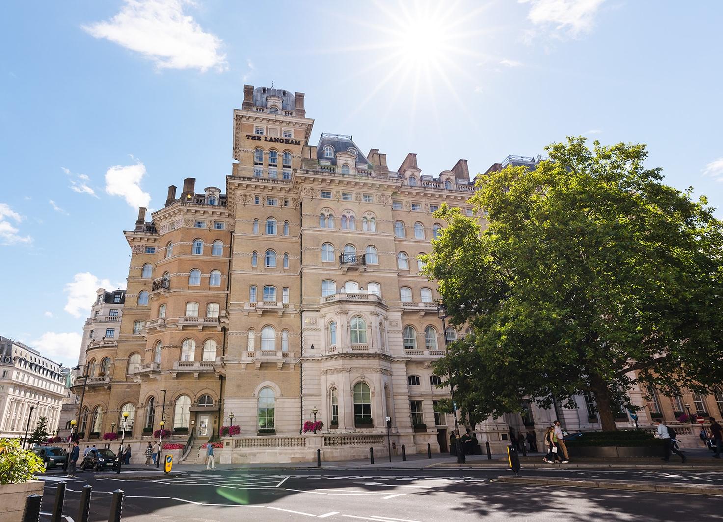 The Langham London Historic Grand Hotel Facade