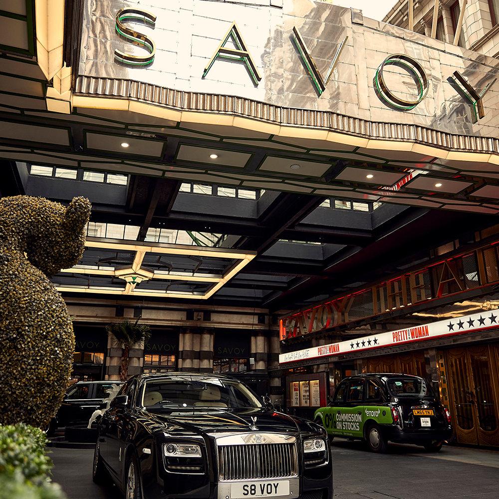 The Savoy Iconic Edwardian Entrance and Savoy Court on the Strand