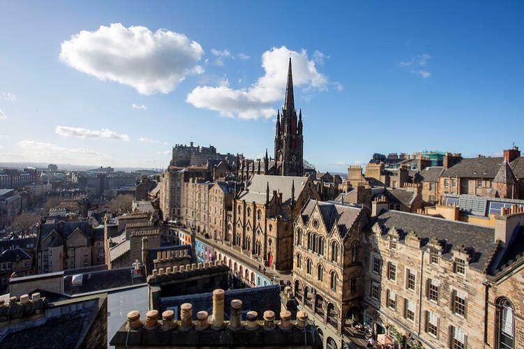Spectacular Rooftop Views of Edinburgh Castle from Virgin Hotels Edinburgh