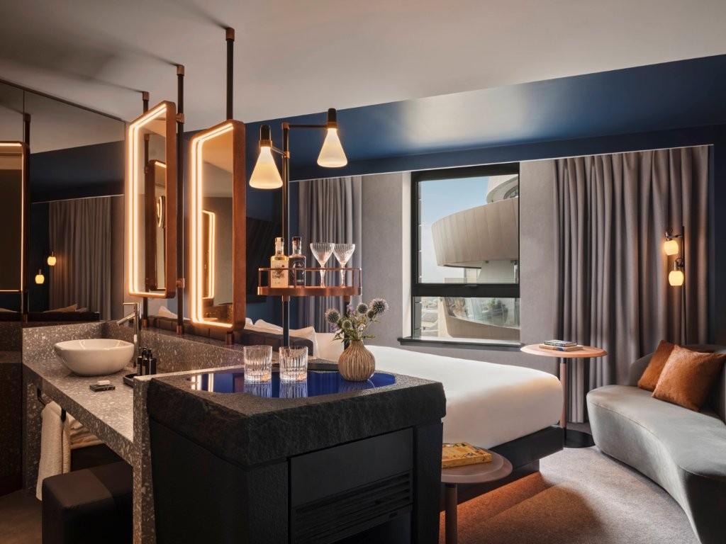 Deluxe King Room with Bespoke Scottish Design Elements and Floor-to-Ceiling Windows