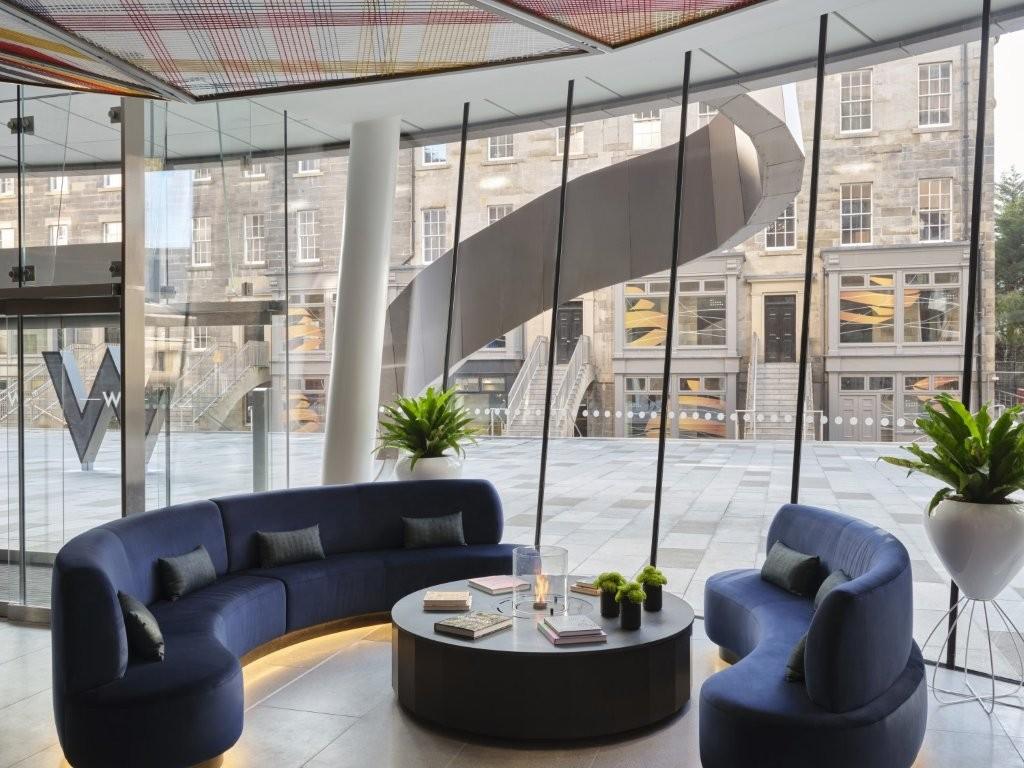 W Edinburgh Welcoming Living Room and Design-Forward Lobby
