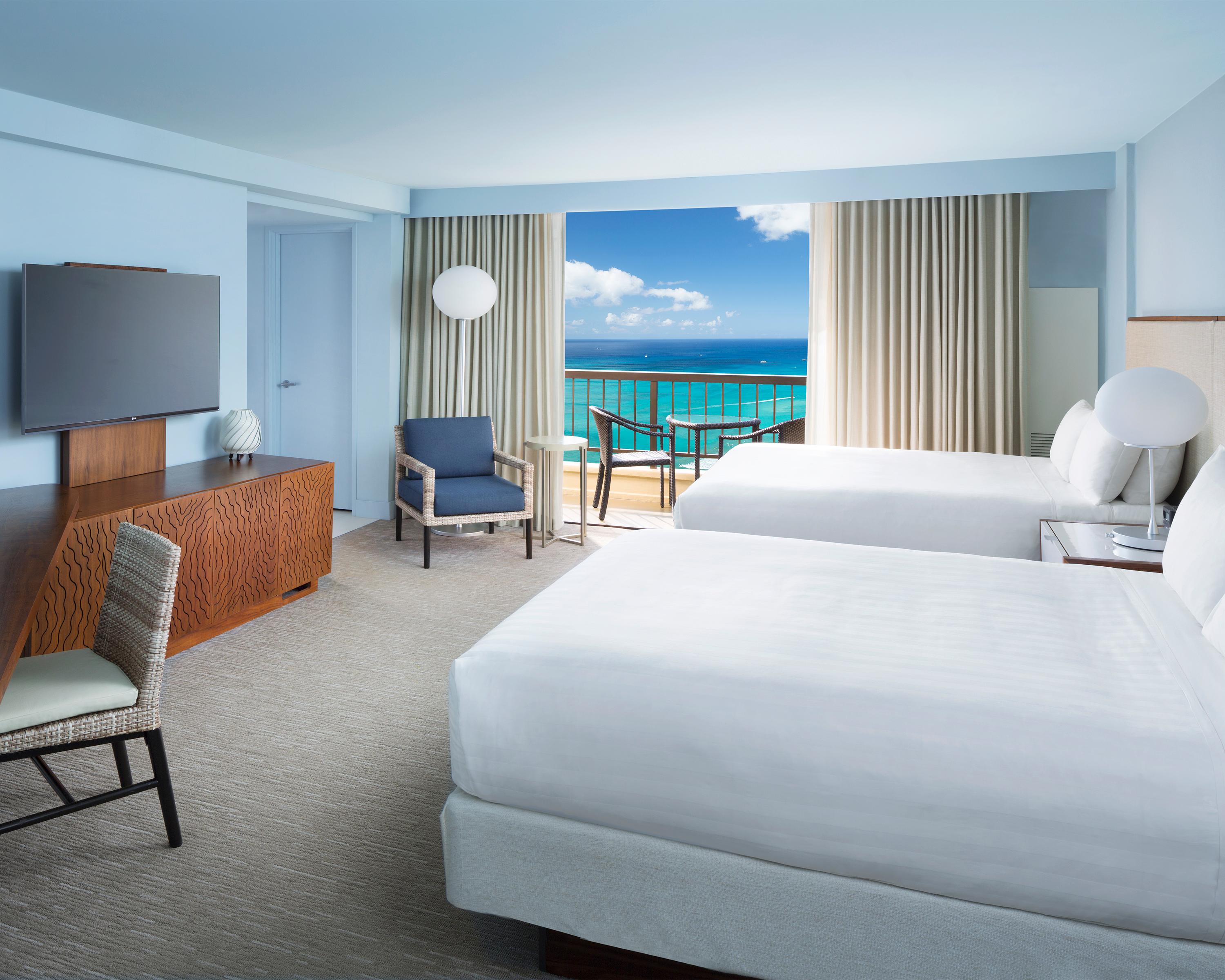 2 Queen Beds, Waikiki City View, High Floor