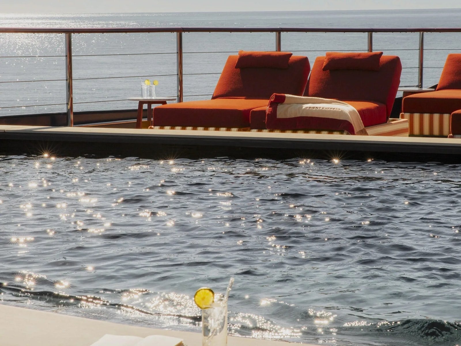 Orient Express Silenseas Corinthian La Piscine stern swimming pool and Guerlain Spa