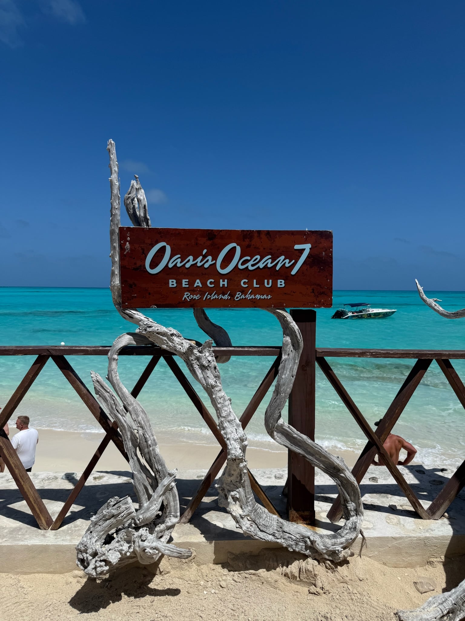 Oasis Ocean 7 Beach Club entrance on San Salvador Bahamas