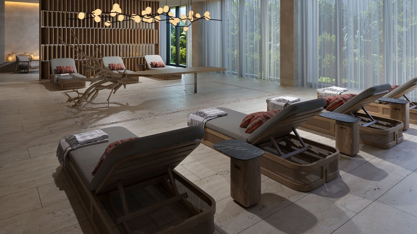 Hydrotherapy vitality pools and relaxation lounge at Velara Spa