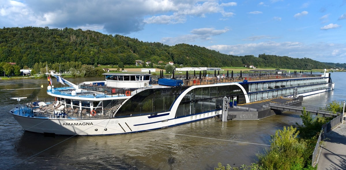 AmaWaterways AmaMagna double-wide luxury ship on the Danube