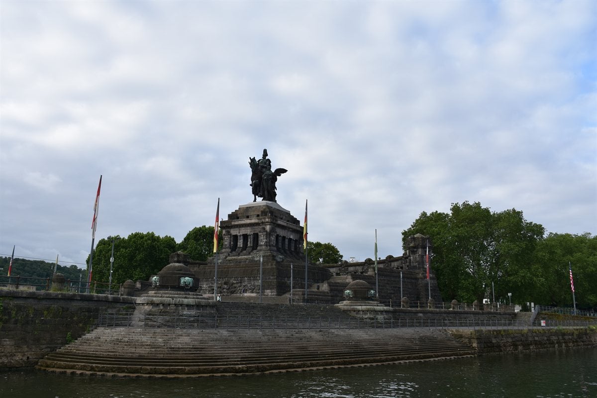 Deutsches Eck monument and statue of Kaiser Wilhelm I in Koblenz