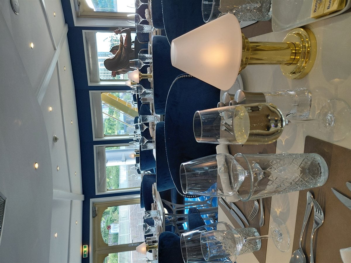 Fine dining presentation in the main restaurant aboard Trafalgar Verity