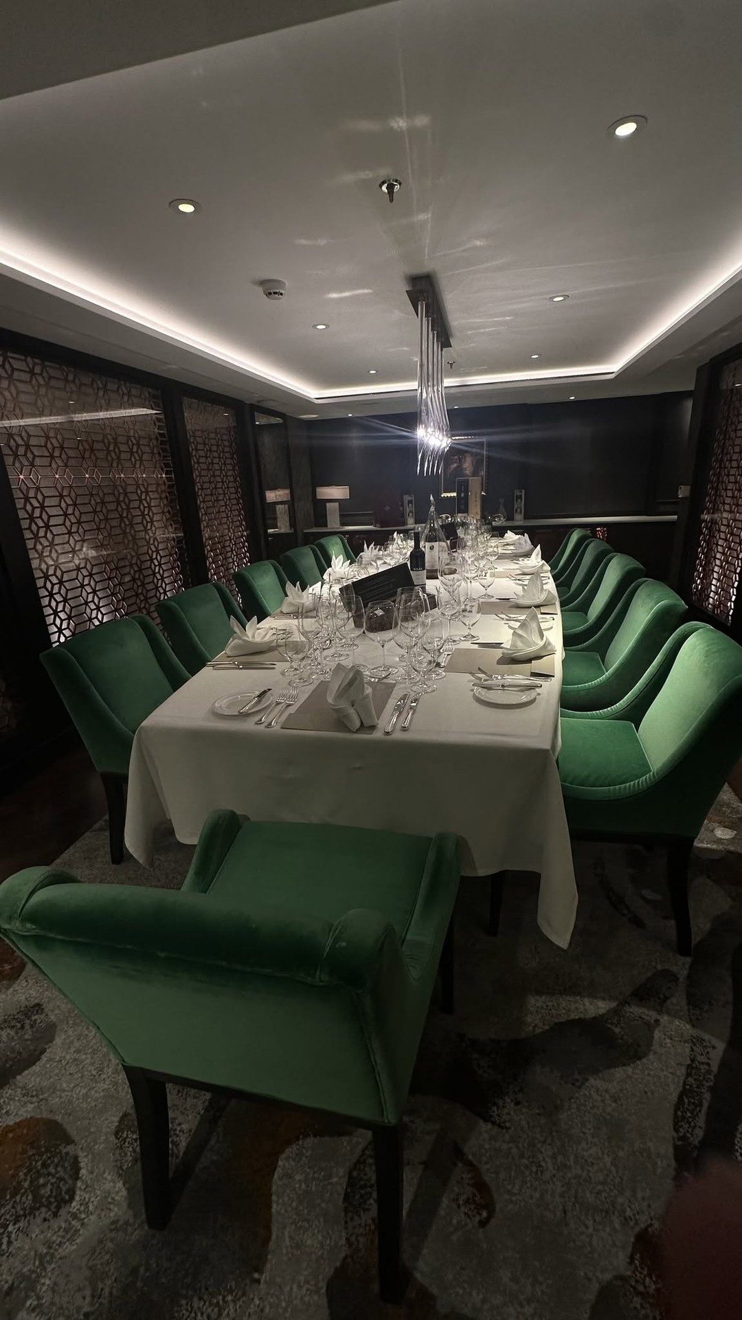 The Vintage Room private dining table set for exclusive multi-course wine-pairing dinner