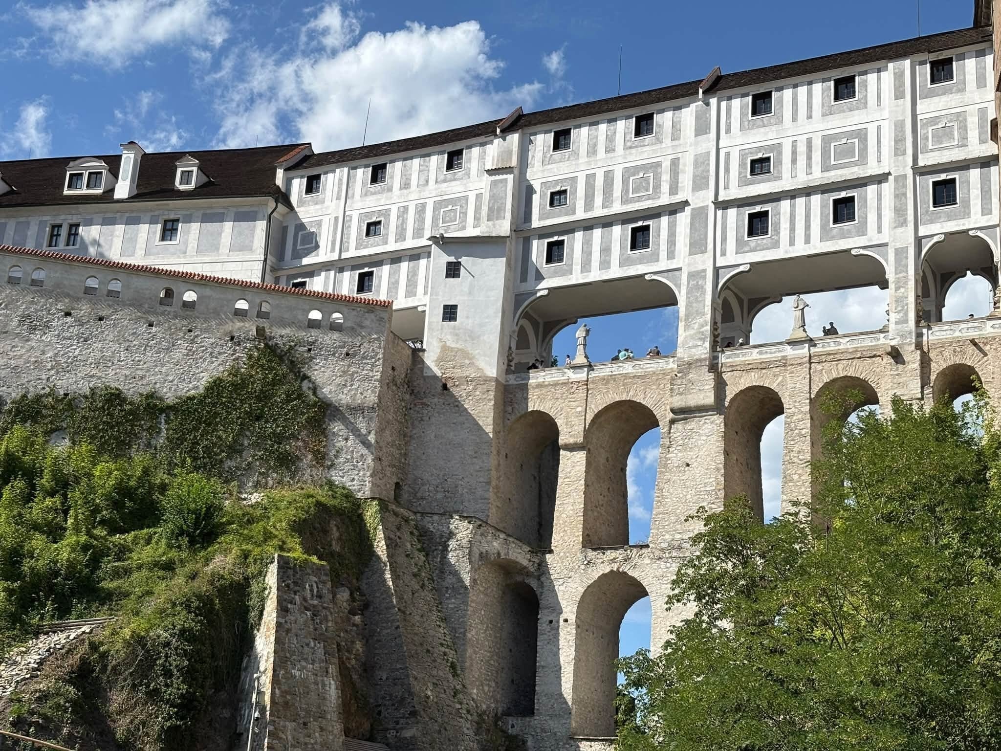 Ceský Krumlov Cloak Bridge Spanning Castle Moat in Bohemia