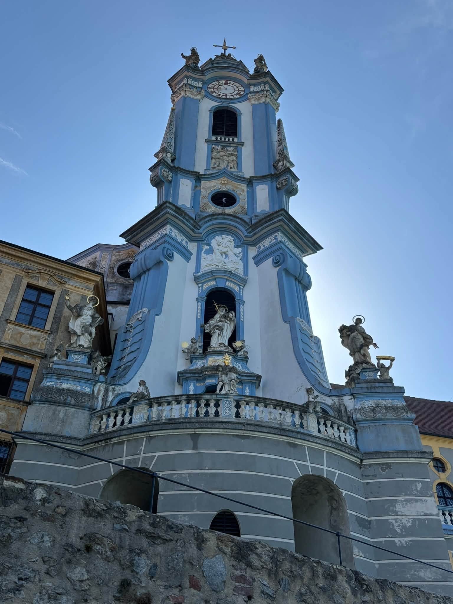 Dürnstein Abbey Iconic Blue Baroque Church Tower in Wachau Valley