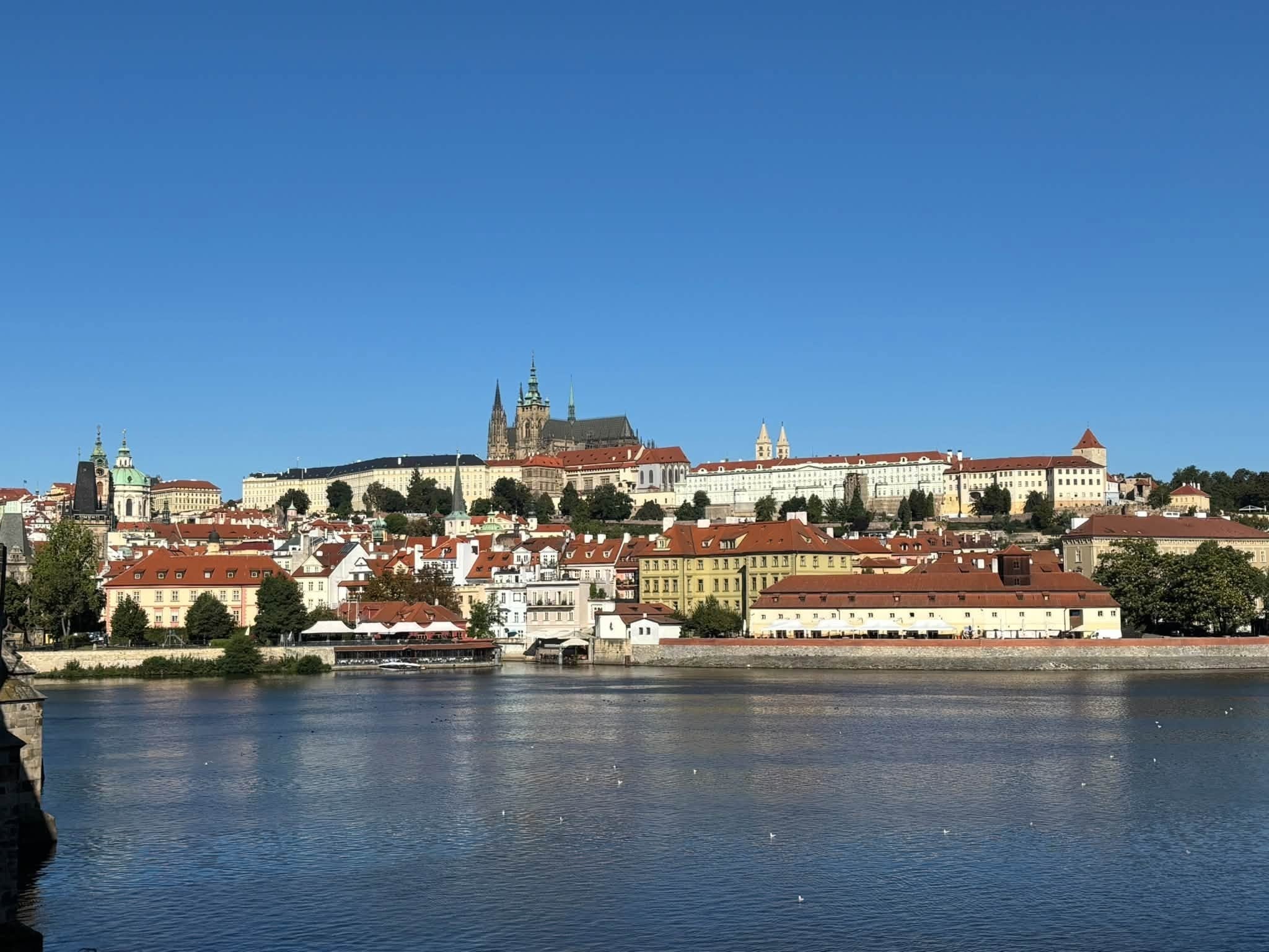 Prague Castle Complex and St Vitus Cathedral Across Vltava River