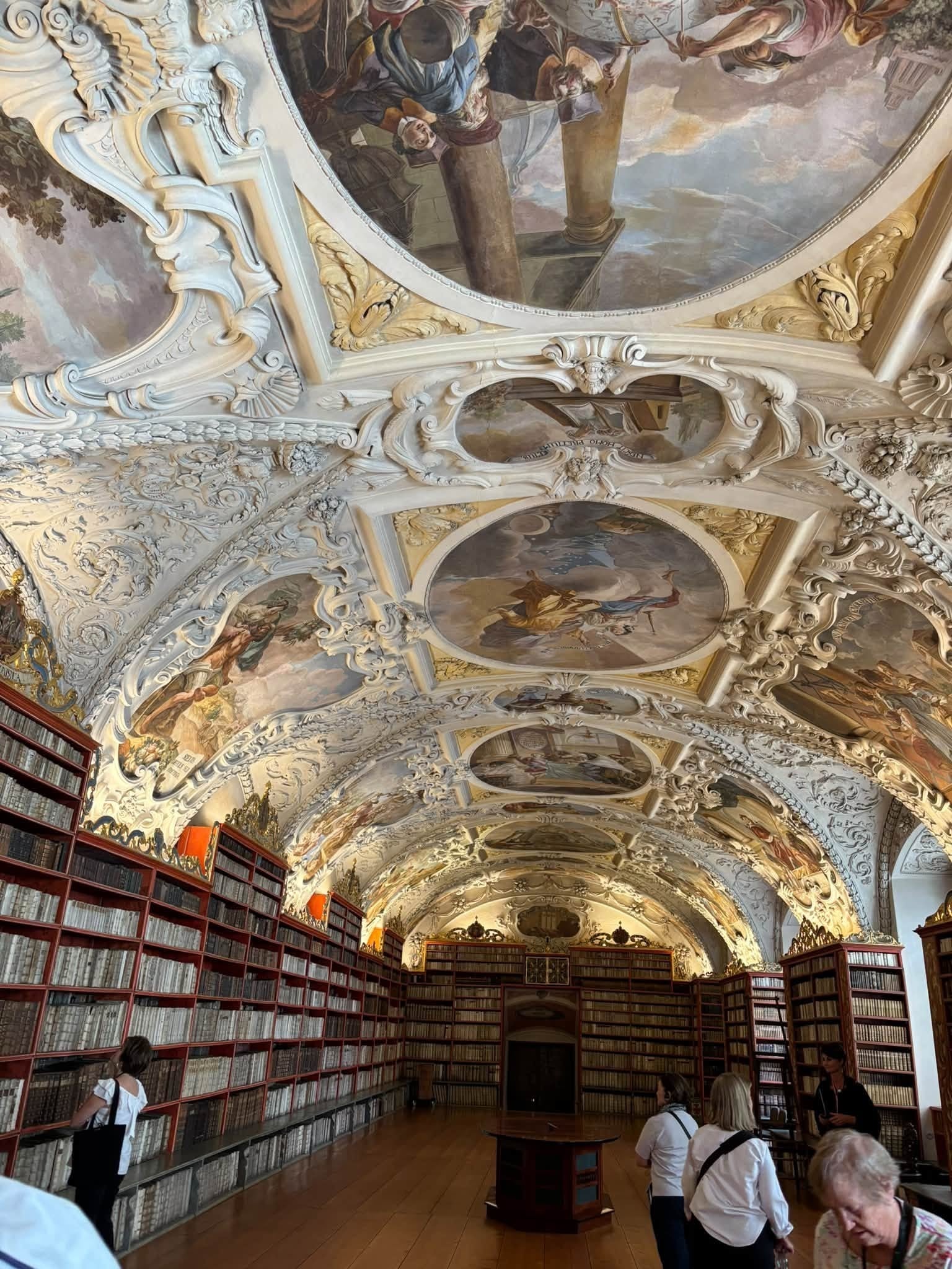 Strahov Monastery Library Vaulted Stucco Ceiling and Frescoes