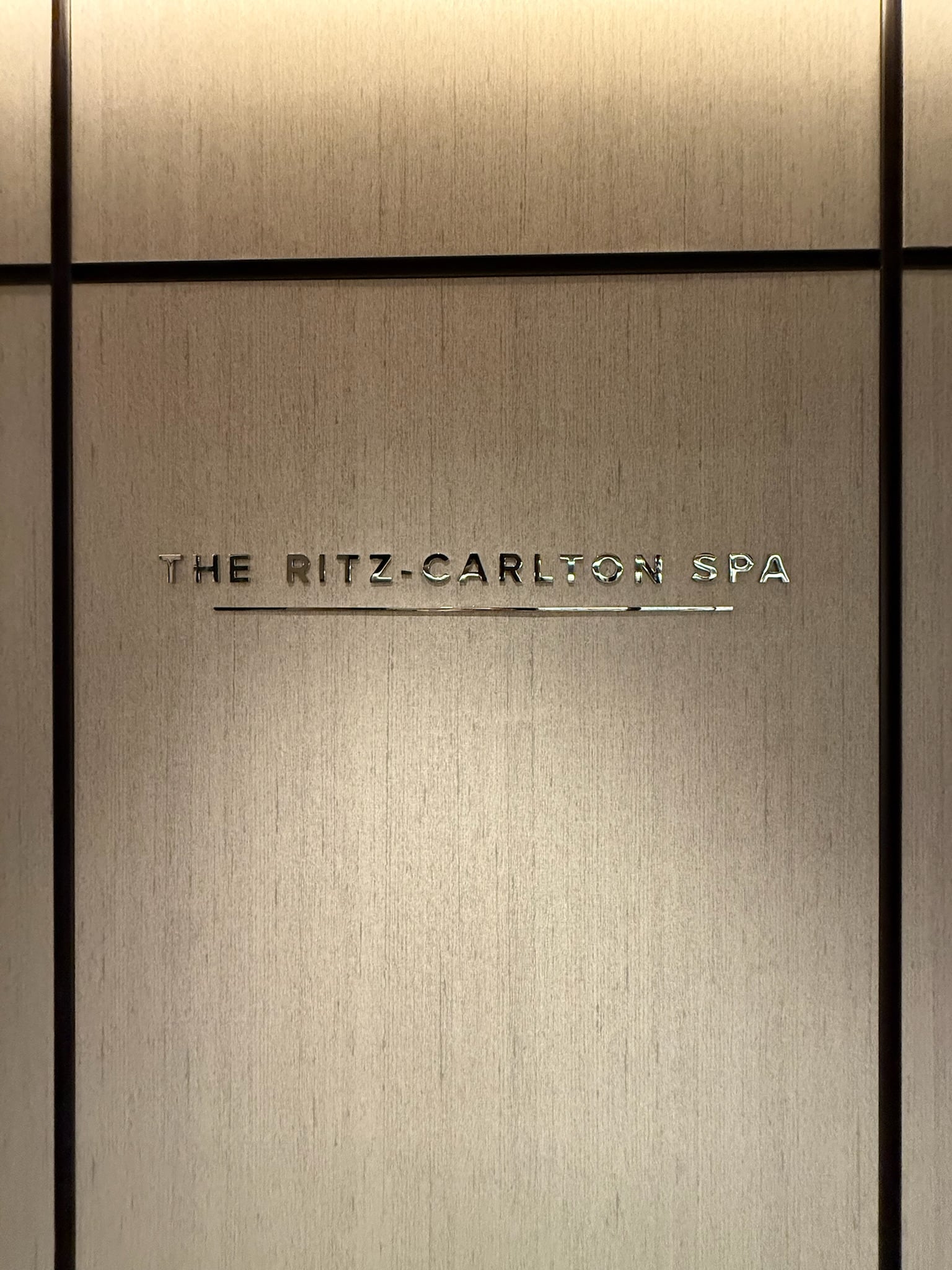 The luxurious Ritz-Carlton Spa entrance aboard Ilma