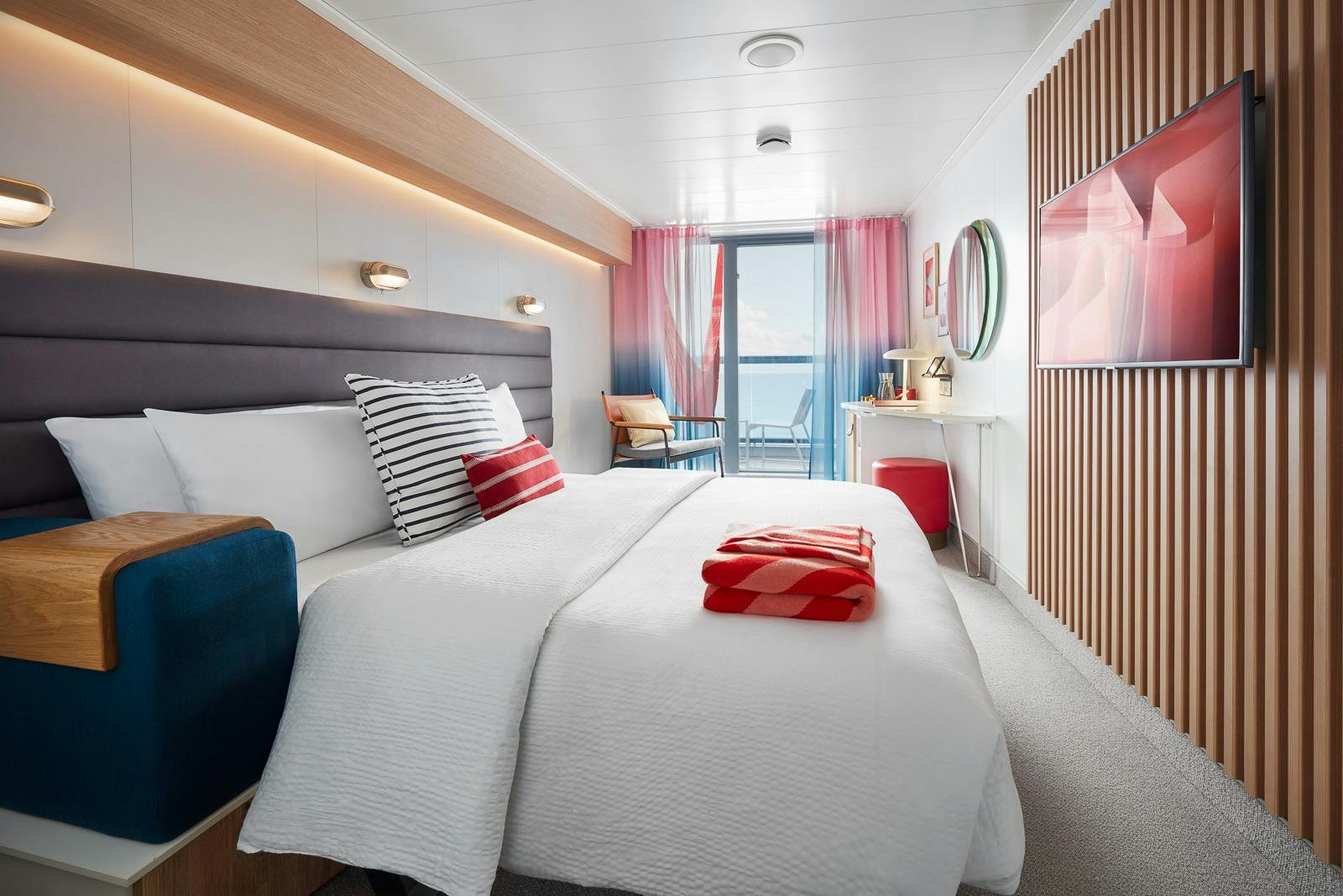 Modern Sea Terrace cabin interior with transformational Seabed