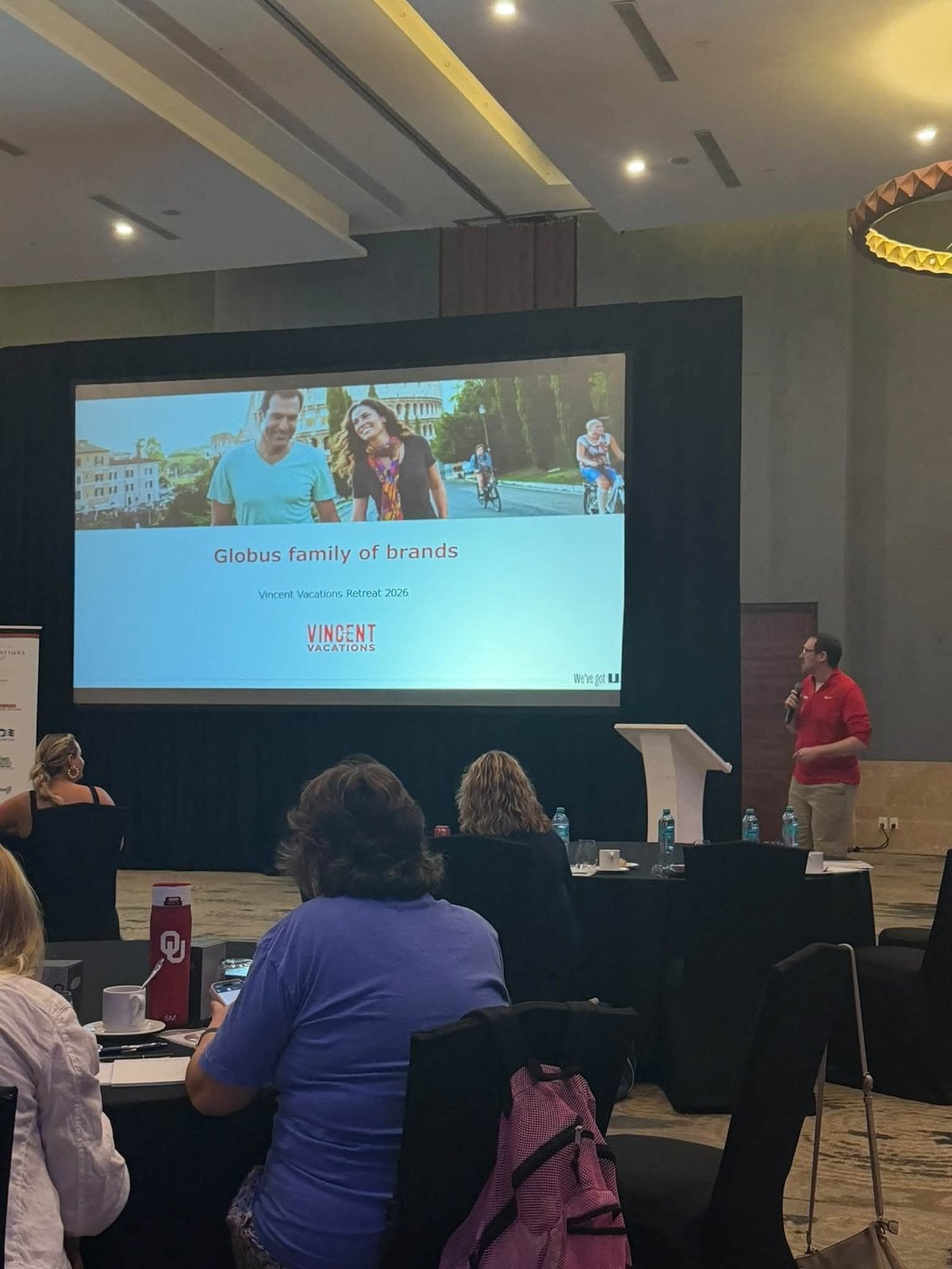 Globus Family of Brands keynote presentation screen during retreat educational session