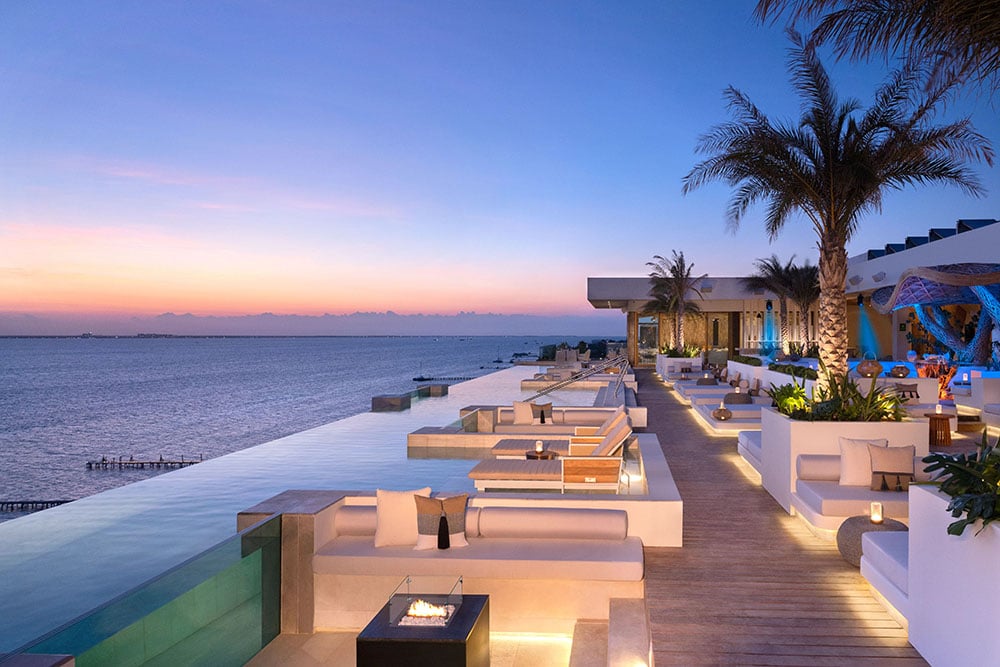 Four-Tiered Clifftop Rooftop Infinity Pool at Secrets Impression Isla Mujeres