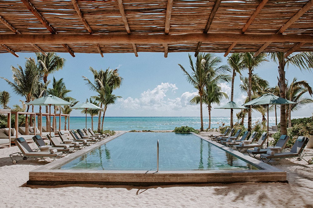Secrets Impression Moxché Seaside Beach Club and Private Sun Loungers