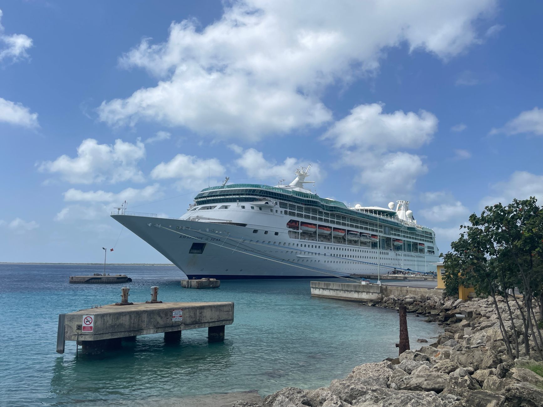 Silversea Luxury Cruise Ship Anchored in Exotic Tropical Bay