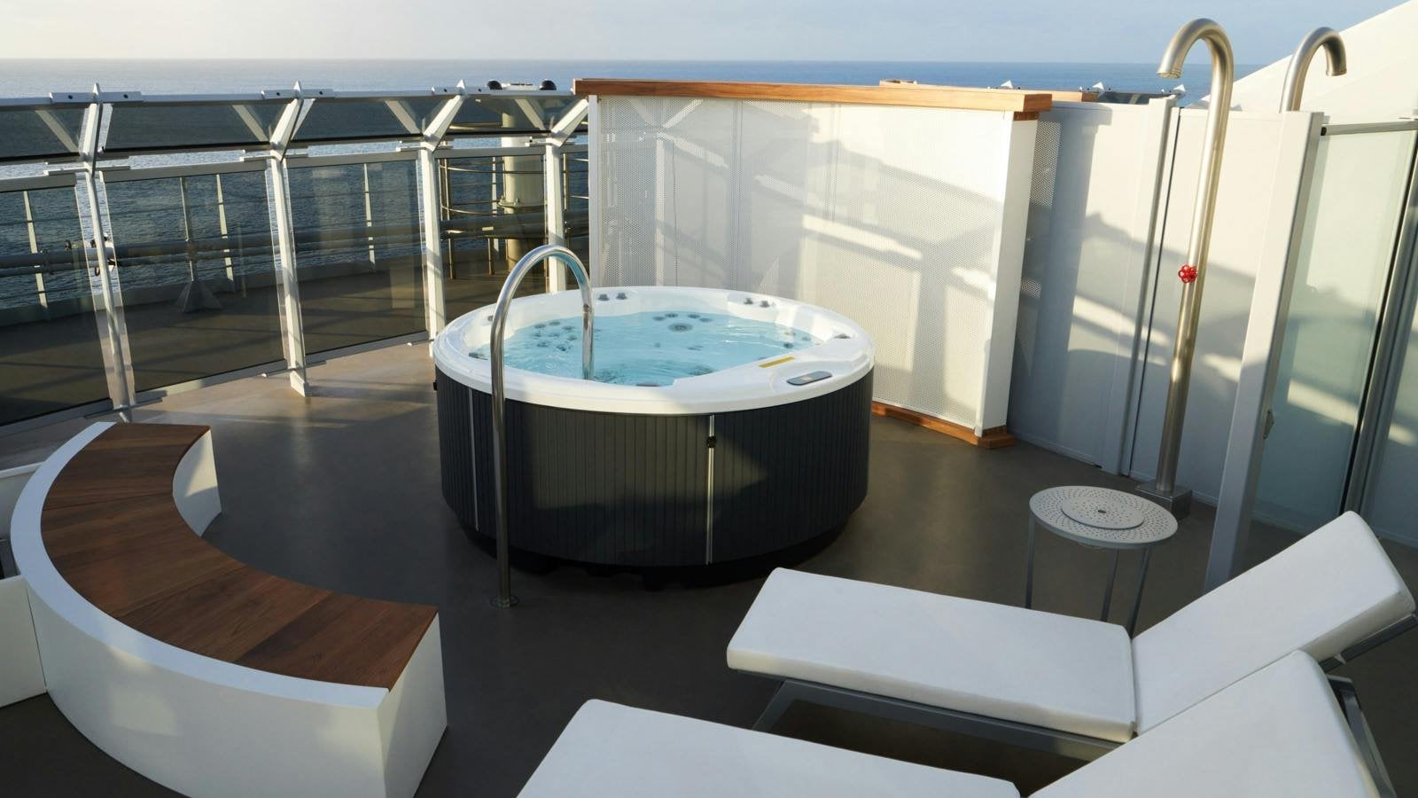 Private terrace jacuzzi overlooking the ocean