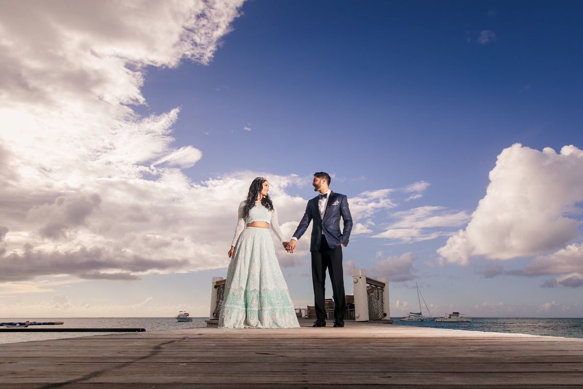 Turks and caicos wedding couple