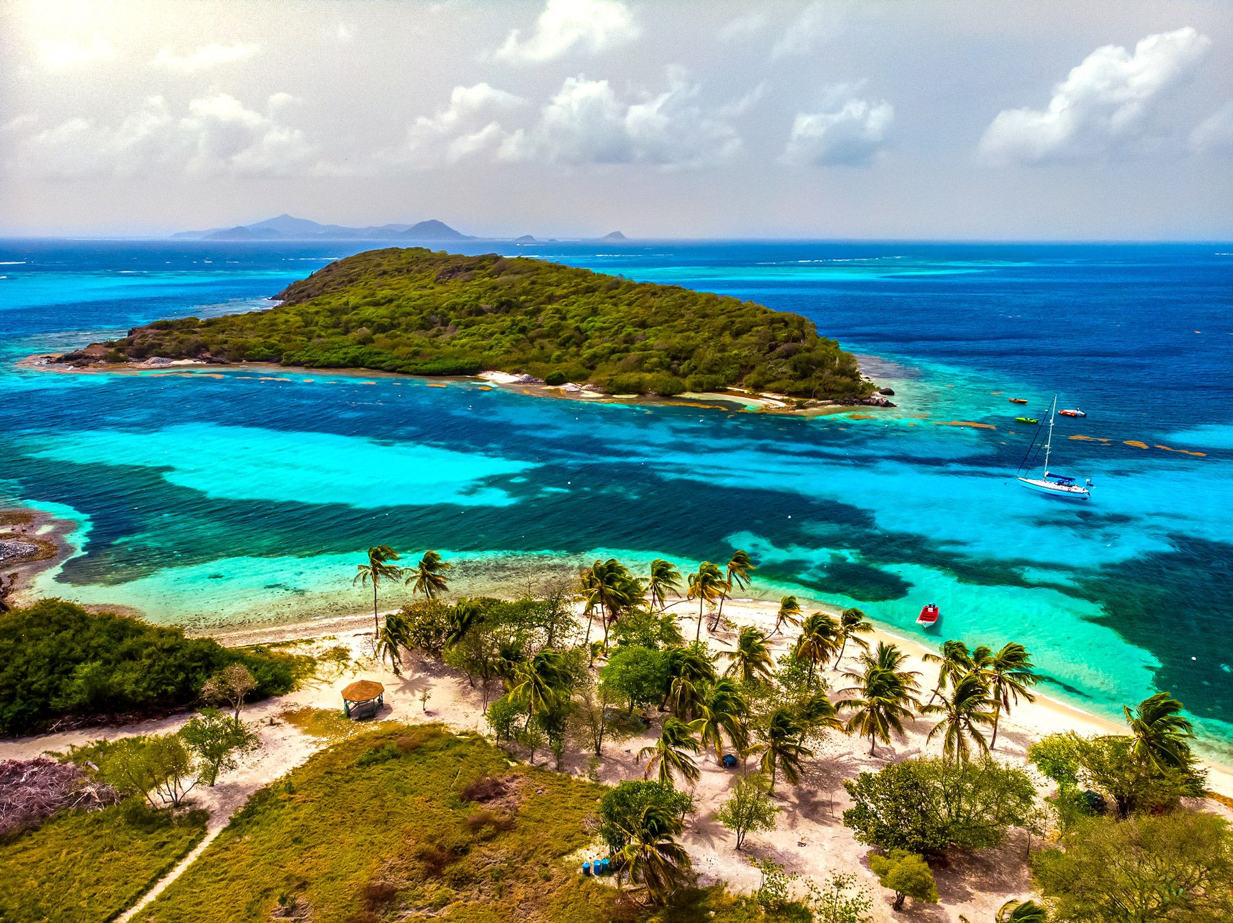 aerial view Tobago cays St Vincent Grenadines